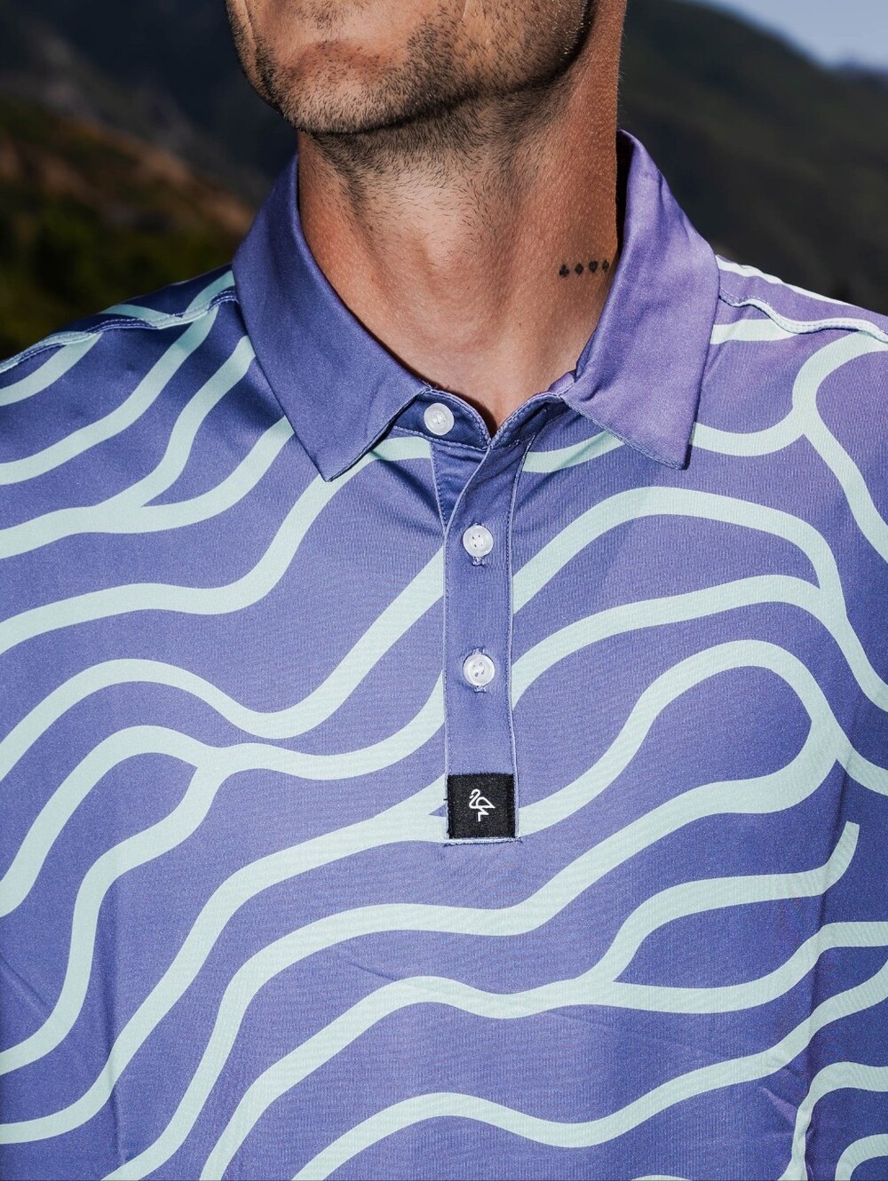 Byrdgang Mens Groovin Mint Purple Golf Polo Size 2XL